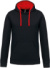 Kontrastná mikina s kapucňou - Kariban, farba - black/red, veľkosť - S