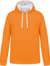 Kontrastná mikina s kapucňou - Kariban, farba - orange/white, veľkosť - XL