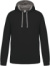 Kontrastná mikina s kapucňou - Kariban, farba - black/fine grey, veľkosť - L