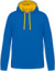 Kontrastná mikina s kapucňou - Kariban, farba - light royal blue/yellow, veľkosť - XXL