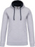 Kontrastná mikina s kapucňou - Kariban, farba - oxford grey/navy, veľkosť - 3XL