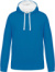 Kontrastná mikina s kapucňou - Kariban, farba - tropical blue/white, veľkosť - S