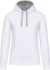 Kontrastná mikina s kapucňou - Kariban, farba - white/fine grey, veľkosť - 3XL