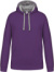 Kontrastná mikina s kapucňou - Kariban, farba - purple/oxford grey, veľkosť - 4XL
