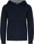 Detská kontrastná mikina s kapucňou - Kariban, farba - navy/fine grey, veľkosť - 8/10