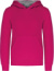 Detská kontrastná mikina s kapucňou - Kariban, farba - fuchsia/fine grey, veľkosť - 10/12