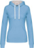 Dámska mikina s kontrastnou kapucňou - Kariban, farba - sky blue/white, veľkosť - S