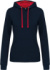 Dámska mikina s kontrastnou kapucňou - Kariban, farba - navy/red, veľkosť - M