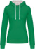 Dámska mikina s kontrastnou kapucňou - Kariban, farba - light kelly green/white, veľkosť - M