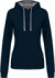 Dámska mikina s kontrastnou kapucňou - Kariban, farba - navy/fine grey, veľkosť - L