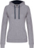 Dámska mikina s kontrastnou kapucňou - Kariban, farba - oxford grey/navy, veľkosť - L