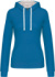 Dámska mikina s kontrastnou kapucňou - Kariban, farba - tropical blue/white, veľkosť - XL