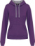 Dámska mikina s kontrastnou kapucňou - Kariban, farba - purple/oxford grey, veľkosť - XL