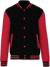 Unisex koledžová bunda "Teddy" - Kariban, farba - black/red, veľkosť - XS