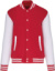 Unisex koledžová bunda "Teddy" - Kariban, farba - red/white, veľkosť - L