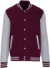 Unisex koledžová bunda "Teddy" - Kariban, farba - wine/oxford grey, veľkosť - 3XL
