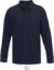 Pánske polo tričko s dlhým rukávom z hrubého piké materiálu - NEOBLU, farba - night blue, veľkosť - XXL
