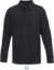 Pánske polo tričko s dlhým rukávom z hrubého piké materiálu - NEOBLU, farba - deep black, veľkosť - XL