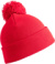 Detská pletená čiapka s bambuľou - Result, farba - red, veľkosť - Onesize