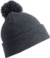 Detská pletená čiapka s bambuľou - Result, farba - grey, veľkosť - Onesize