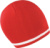 Pletená čiapka s kontrastnými pruhmi - Result, farba - red/white, veľkosť - Onesize