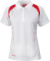 Dámske tímové polokošeľové tričko s piké štruktúrou - Spiro, farba - white/red, veľkosť - XS