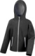 Detská 3-vrstvová softshellová bunda s kapucňou - Result, farba - black/grey, veľkosť - XS