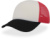 5-panelová šiltovka so sieťkou - Atlantis, farba - white/red/black, veľkosť - Onesize