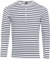 Pánske tričko s vyhrňovacími dlhými rukávmi - Premier, farba - white/navy, veľkosť - S