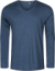 Pánske tričko s véčkovým výstrihom a dlhým rukávom - X.O - Promodoro, farba - heather navy, veľkosť - L