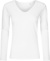 Dámske tričko s výstrihom do V a dlhým rukávom – X.O - Promodoro, farba - white, veľkosť - 3XL