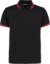 Pánske kontrastné polotričko z piké materiálu - Kustom Kit, farba - black/red, veľkosť - XL