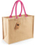 Jutová nákupná taška "Classic" - Westford Mill, farba - natural/fuchsia, veľkosť - Onesize