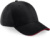 6-panelová šiltovka „Athleisure“ so sendvičovým šiltom - Beechfield, farba - black/classic red, veľkosť - Onesize
