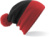 Dvojfarebná pletená čiapka s brmbolcom - Beechfield, farba - black/bright red, veľkosť - Onesize