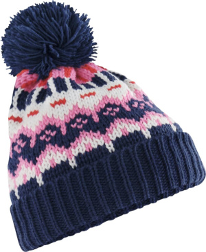 Pletená čiapka s brmbolcom "Retro Ski"