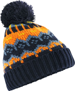 Pletená čiapka s brmbolcom "Retro Ski"
