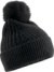 Pletená čiapka s brmbolcom "Snow Luxe" - Beechfield, farba - čierna, veľkosť - Onesize