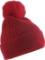 Pletená čiapka s brmbolcom "Snow Luxe" - Beechfield, farba - classic red, veľkosť - Onesize