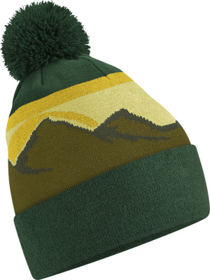 Pletená čiapka s brmbolcom "Mountain Peaks"