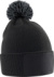 Detská pletená čiapka s brmbolcom "Snowstar" - Beechfield, farba - black/graphite grey, veľkosť - Onesize