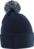 Detská pletená čiapka s brmbolcom "Snowstar" - Beechfield, farba - french navy/light grey, veľkosť - Onesize
