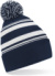 Pletená čiapka s pruhmi "Fan" - Beechfield, farba - french navy/white, veľkosť - Onesize