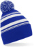 Pletená čiapka s pruhmi "Fan" - Beechfield, farba - bright royal/white, veľkosť - Onesize