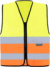 Bezpečnostná vesta na zips - Korntex, farba - hi vis yellow/hi vis orange, veľkosť - 3XL