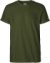 Pánske bio tričko s vyhrnutými rukávmi - Neutral, farba - military, veľkosť - 3XL