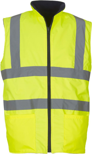 Obojstranná hi-vis flísová vesta