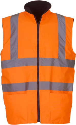 Obojstranná hi-vis flísová vesta