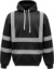 Hi-Vis mikina s kapucňou - Yoko, farba - čierna, veľkosť - 3XL