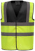 Výstražná bezpečnostná vesta Hi-Vis - Yoko, farba - black/hi vis yellow, veľkosť - XXL